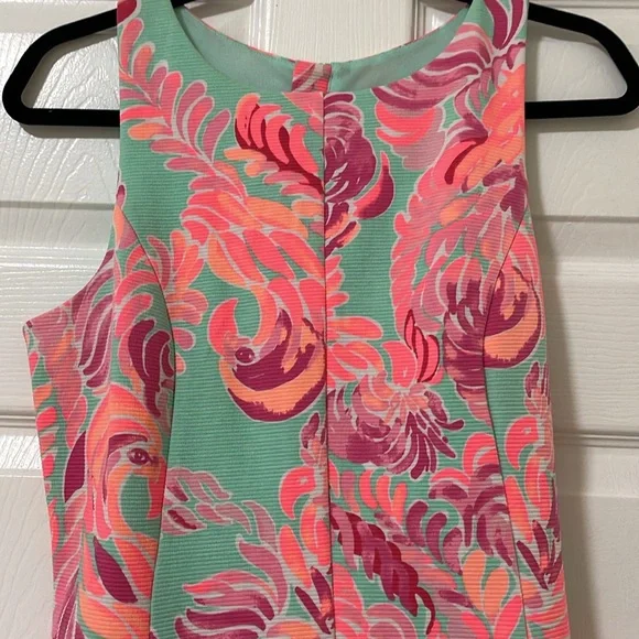 Lily Pulitzer Teal Floral Print Dress - Picture 2 of 8